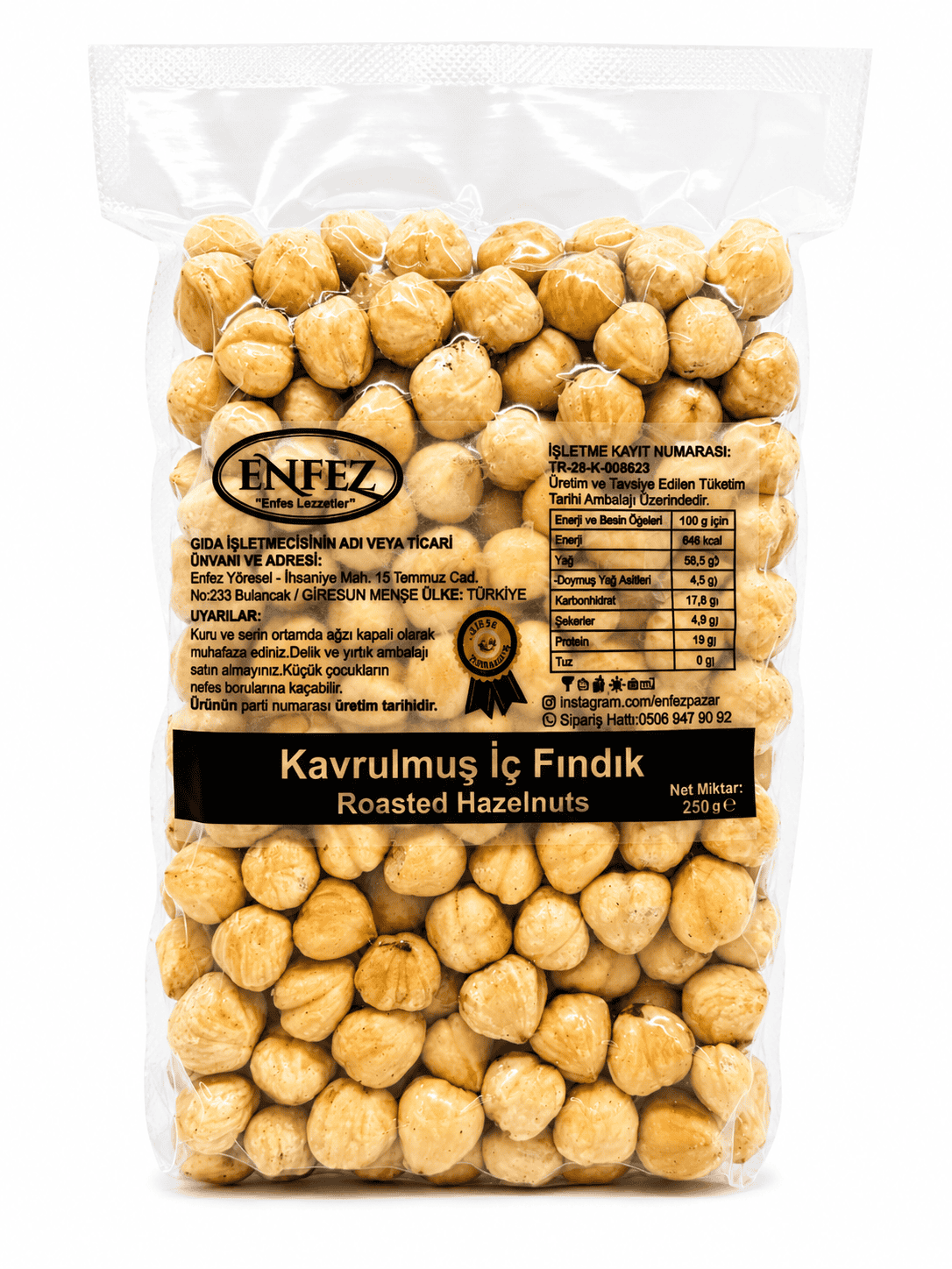 Kavrulmuş Fındık 250 gr